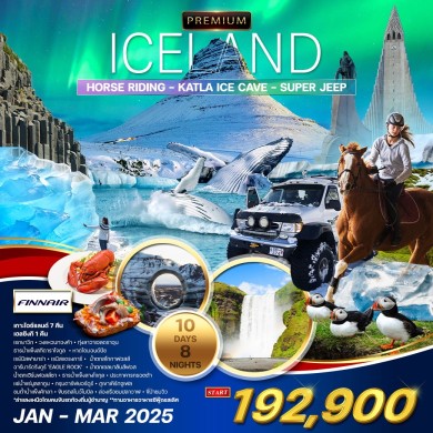 WCNT240077 พรีเมี่ยม ไอซ์แลนด์ (ล่าแสงเหนือ) 10D 8N