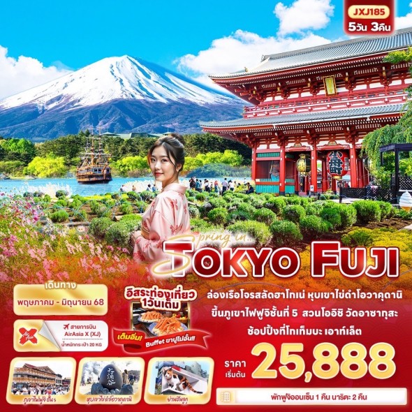 IT-JXJ185 Spring in TOKYO FUJI 5วัน3คืน